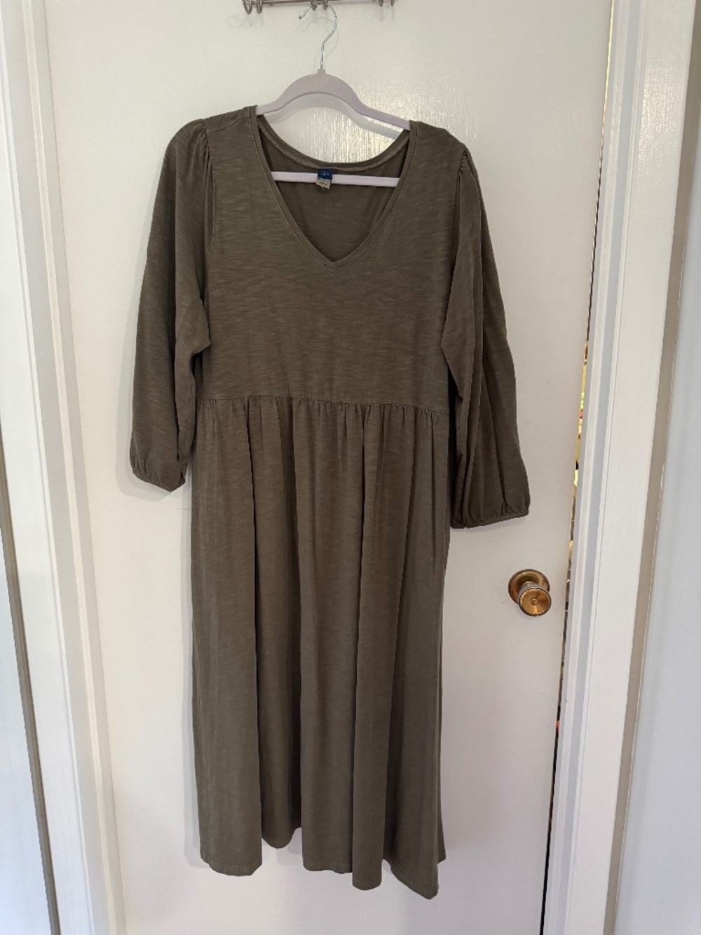 Midi dress, olive green, XL petite